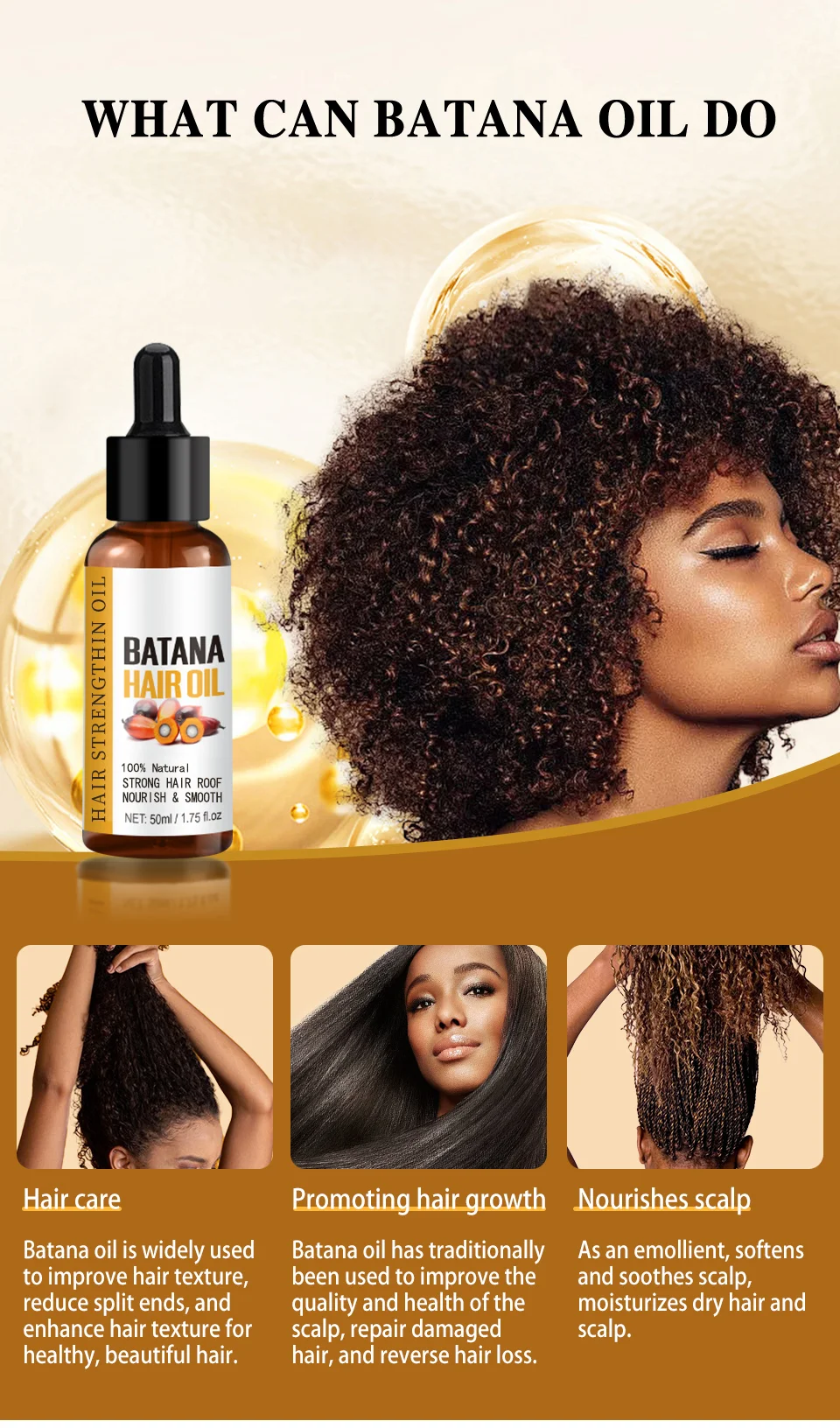 100% Pure Batana Hair Care Oil